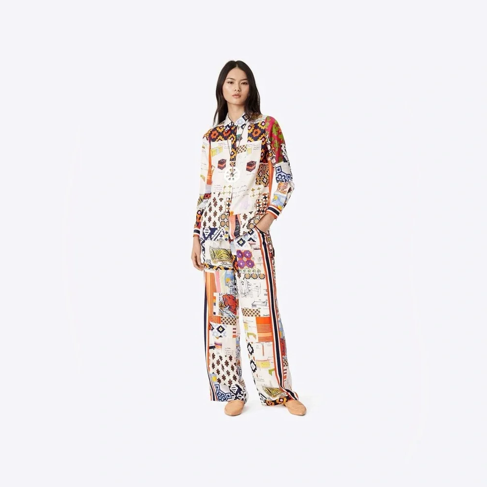 NWT Tory Burch Sienna Printed Silk Shirt Blouse
